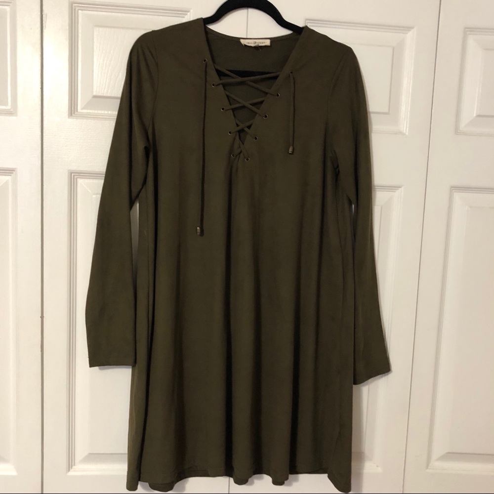 Army Green Flowy Dress